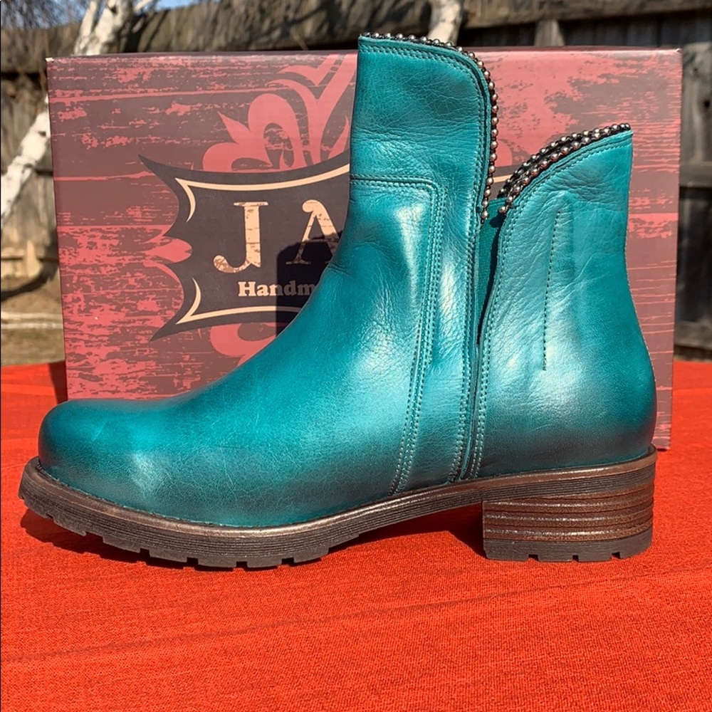 Jafa 497 Slip On Ankle Boots Teal Size 38 - Picture 2 of 10